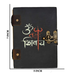 Handmade Printed Cardboard Journal Diary with Buckle Lock Unruled 200 Pages Notepad Personal Diaries for Men and Women -1