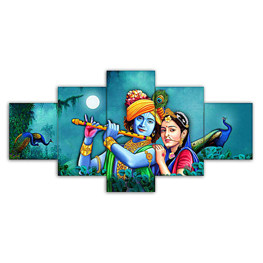Set of Five MDF Framed 3D Wall Painting for Home Decoration, Big Size Painting for Living Room, Bedroom (24x50 inches)DR 48
