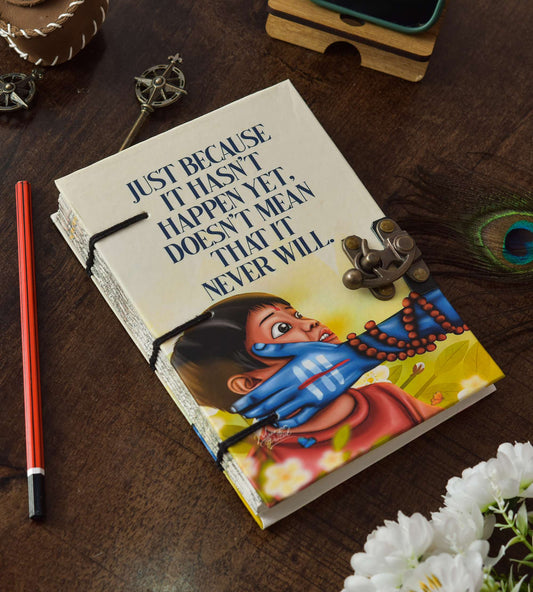 Handmade Printed Cardboard Journal Diary with Buckle Lock Unruled 200 Pages Notepad Personal Diaries for Men and Women -1