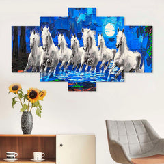 Set of Five MDF Framed 3D Wall Painting for Home Decoration, Big Size Painting for Living Room, Bedroom (24x50 inches)DR 48