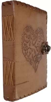 Leather Journal Diary with metal lock vintage Journal handmade 200 pages white unruled|travel Diary|personal journal -1