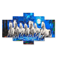 Set of Five MDF Framed 3D Wall Painting for Home Decoration, Big Size Painting for Living Room, Bedroom (24x50 inches)DR 48