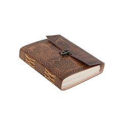 Leather Journal Diary with Premium Antique String Closure vintage Journal handmade 200 pages white unruled|travel Diary|personal journal -9