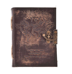 Genuine Leather Diary | Vintage Handmade Leather Journal | Premium Antique LOCK Closure | 200 Handmade Deckle Edge Antique Pages -1