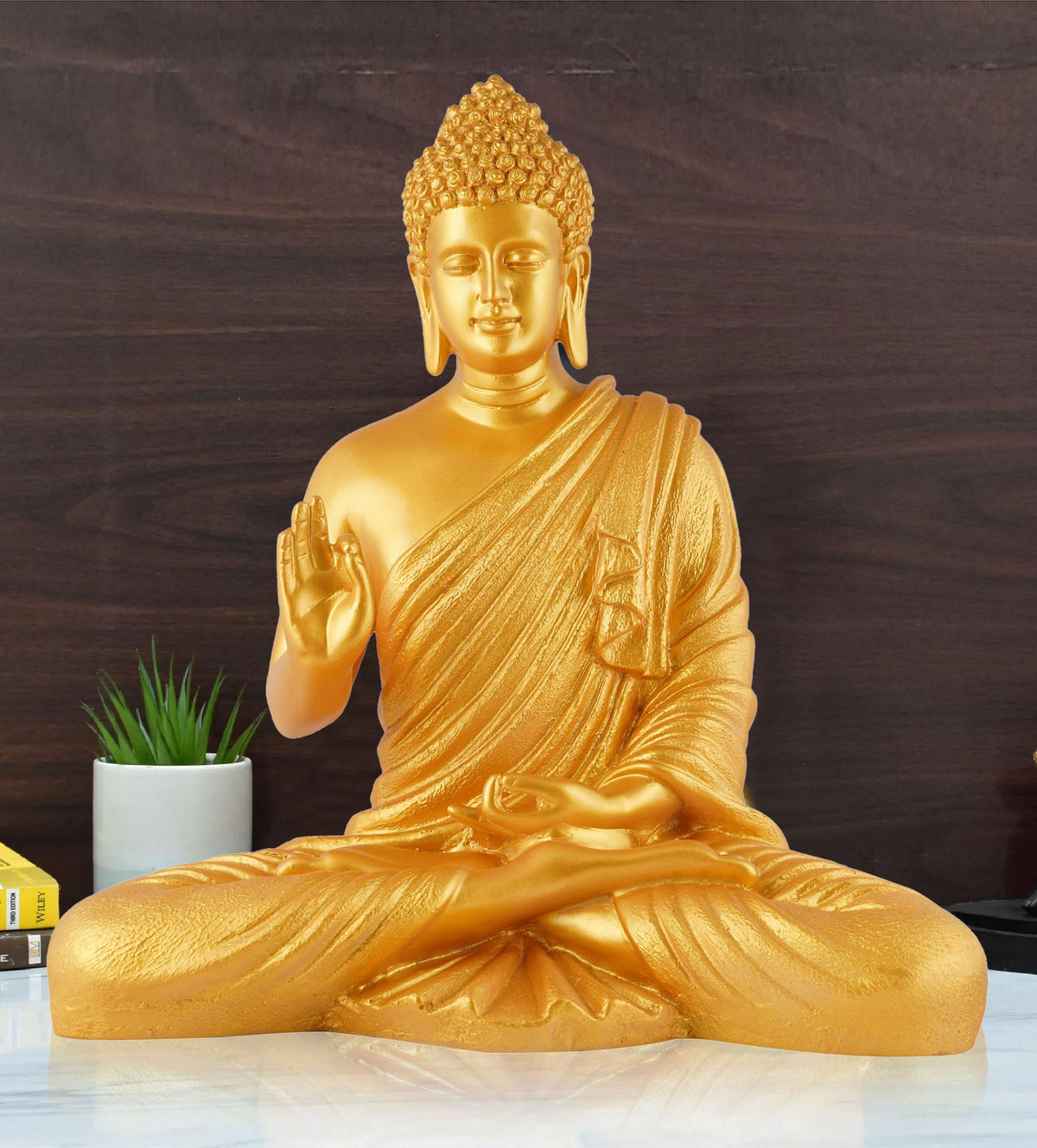 Gautam Buddha Statue Showpiece Idol Figurine for Feng Sui, Vastu, Home Decor, Office, Diwali, Gifting, Living Room, Bedroom, Study Table -27