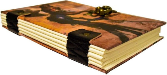 Handmade Printed Cardboard Journal Diary with Buckle Lock Unruled 200 Pages Notepad Personal Diaries for Men and Women -1
