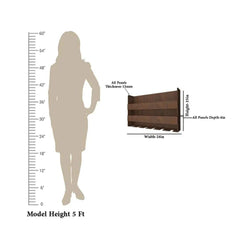 Sturdy Designer Backlit MDF Bar Wall Shelf / Mini Bar Shelf in Walnut Finish