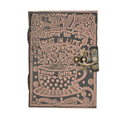 Genuine Leather Diary | Vintage Handmade Leather Journal | Premium Antique String Closure | 200 Handmade Deckle Edge Antique Pages -1