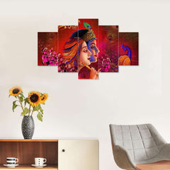 Set of Five MDF Framed 3D Wall Painting for Home Decoration, Big Size Painting for Living Room, Bedroom (24x50 inches)DR 48