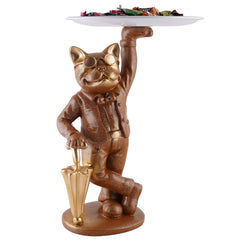 Cool Taddy Bear Showpiece for Home Decorative Showpiece | Taddy Bear with Paltter Statue for Home Decor Showpiece | Home Kitchen Decor | Office Decorative Item (White)