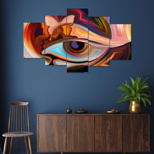Set of Five MDF Framed 3D Wall Painting for Home Decoration, Big Size Painting for Living Room, Bedroom (24x50 inches)DR 48