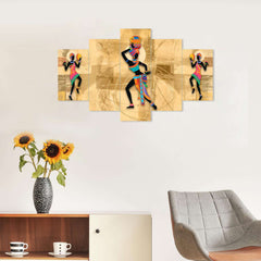 Set of Five MDF Framed 3D Wall Painting for Home Decoration, Big Size Painting for Living Room, Bedroom (24x50 inches)DR 53