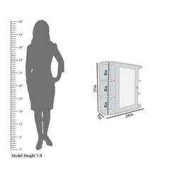 Modern Wooden Bathroom Cabinet Mirror with 10 Spacious Shelves with White Finish