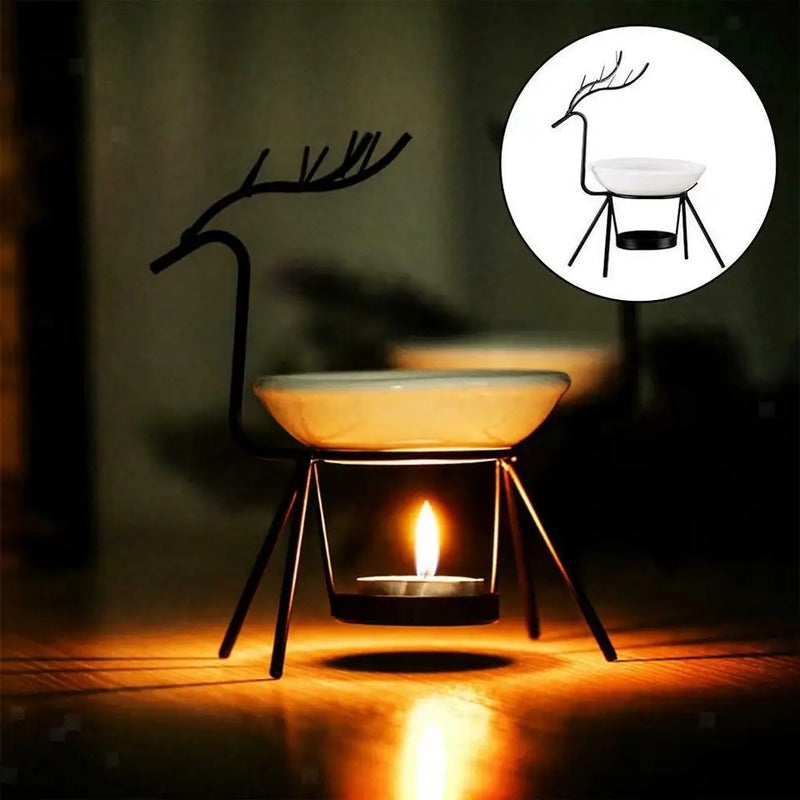 🦌 Majestic Deer Burners – Aromatherapy Diffuser, Oil Burner & Candle Holder (Black & White)