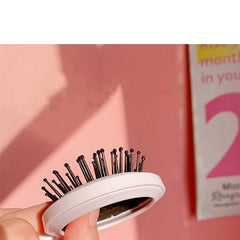 Cartoon Printed Mini Mirror With Comb (Random Print)