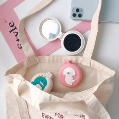 Cartoon Printed Mini Mirror With Comb (Random Print)