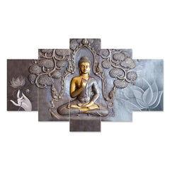Set of Five MDF Framed 3D Wall Painting for Home Decoration, Big Size Painting for Living Room, Bedroom (17x30 inches)WE 1