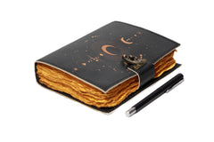 Genuine Leather Diary | Vintage Handmade Leather Journal | Premium Antique String Closure | 200 Handmade Deckle Edge Antique Pages -1