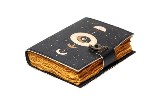 Genuine Leather Diary | Vintage Handmade Leather Journal | Premium Antique String Closure | 200 Handmade Deckle Edge Antique Pages -1