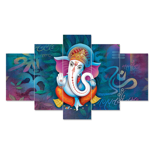 Set of Five MDF Framed 3D Wall Painting for Home Decoration, Big Size Painting for Living Room, Bedroom (24x50 inches)DR 48