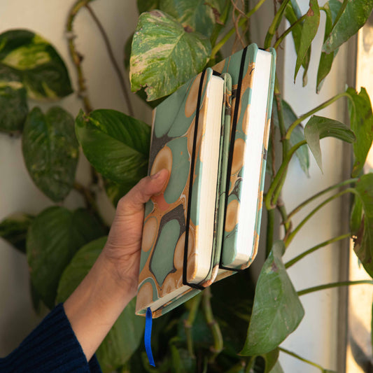 Marbled cover Hardbound Unruled Diary journal