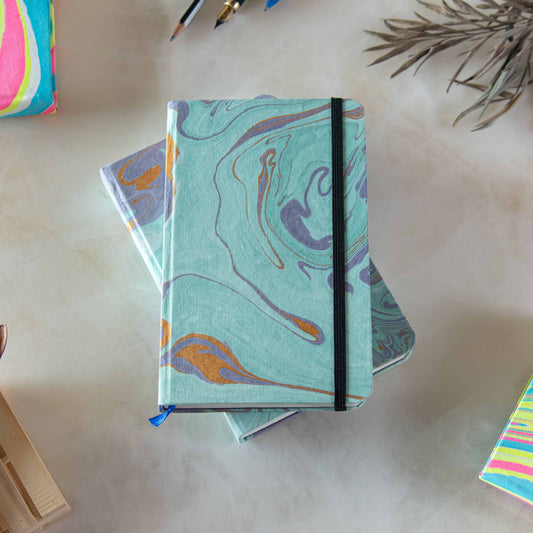 Marbled Printed Cover Hardbound Diary Journal
