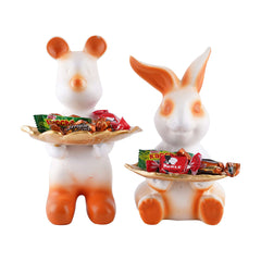 Set Of Two Decorative Rabbit Showpiece  Home Decor Animal Statues for Living Room, Bedroom, Dining Room, Kitchen, Bathroom, Wedding, Party Dcor