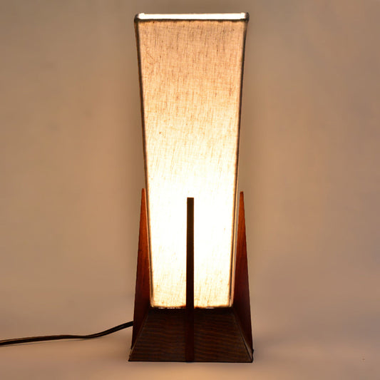 35.6 cm Pyramid Table Lamp In Sheesham Wood