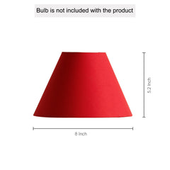 'The Red-Shade Log' Madhubani Hand-Painted Table Lamp In Wood