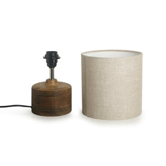 'Starlight' Round Table Lamp In Mango Wood (35.6 cm)