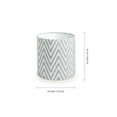'Greyed Chevrons' Handcrafted Table Lamp In Iron (45.7 cm)
