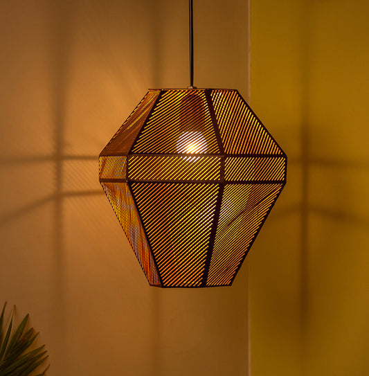 Vintage Lines' Hand-etched Pendant Lamp In Iron (30.5 cm | Matte Finish)