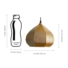 'Moroccan Paradise' Hand-Etched Pendant Lamp In Iron (20.3 cm, Matte Finish)