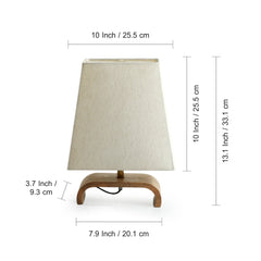 'Stacked Geometry' Decorative Wooden Table Lamp (33.3 cm)