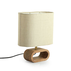 'Stacked Geometry' Decorative Wooden Table Lamp (32 cm)