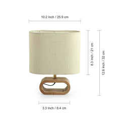 'Stacked Geometry' Decorative Wooden Table Lamp (32 cm)