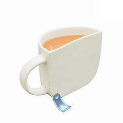 Unique Half Ceramic Cups Set In White