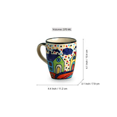 'The Hut Jumbo Cuppas' Hand-Painted Mug In Ceramic (270 ML, Microwave Safe)