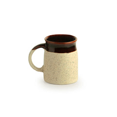 Cream-Coloured Cocoa Rims Studio Pottery Ceramic Tea Coffee Mugs (Set Of 4)
