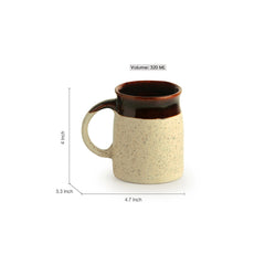 Cream-Coloured Cocoa Rims Studio Pottery Ceramic Tea Coffee Mugs (Set Of 4)