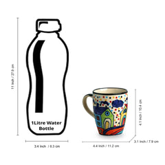 The Hut Jumbo Cuppas Hand-Painted Ceramic Coffee And Tea Mugs (Set Of 6)