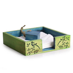 Wooden Floral Leaf Design Napkin Holder