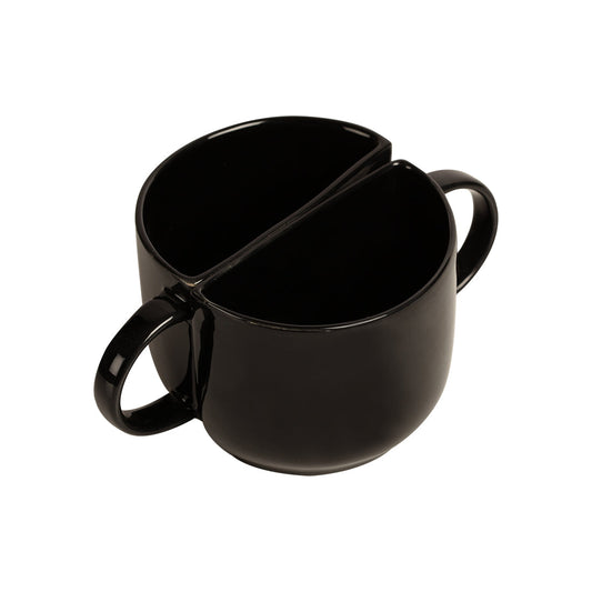 Unique Half Ceramic Cups Set In Black