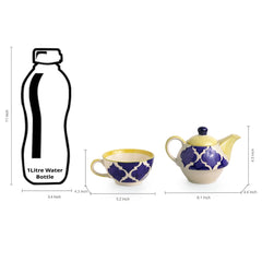 'The Kette-Cup' Moroccan Handpainted Tea Set In Ceramic