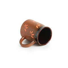 'Leaf Sips' Hand-Painted & Handglazed Studio Pottery Coffee & Tea Mugs In Ceramic (Set of 2)
