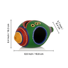 Terracotta Handpainted Shankh Shaped Table Tea Light Holder