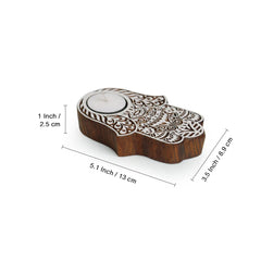'Radiant Palm' Hand-Carved Block Tea-Light Holder In Sheesham Wood