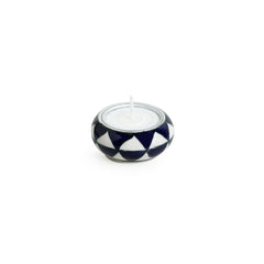 'Shimmering Mughals' Geometric Hand-painted Tea-Light Holders In Ceramic (Set of 6)