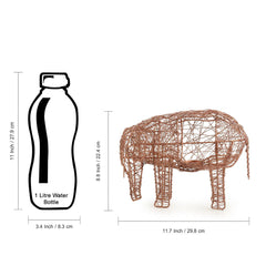 🐘 The Elephant Mesh – Handwoven Copper-Finish Tea-Light Holder