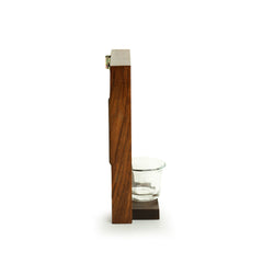 'Shades of a Leaf' Wall Tea-Light Holder in Sheesham Wood & Terracotta
